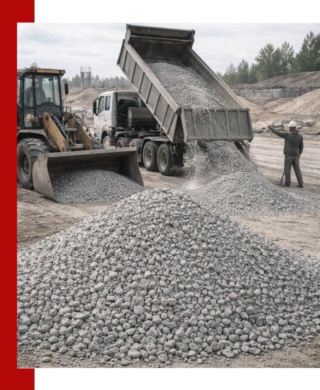 Доставка известнякового щебня фр. 5–20 в чайковском
