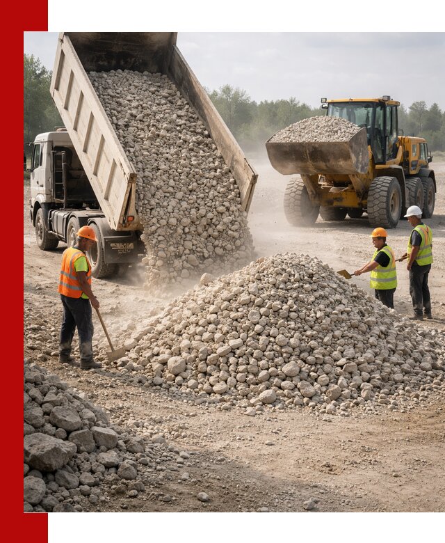 Доставка известнякового щебня фр. 40-70 в чайковском