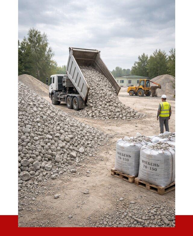 Известняковый щебень фракция 70-150 в чайковском от 1265 р. | ПРОНЕРУДЧкв