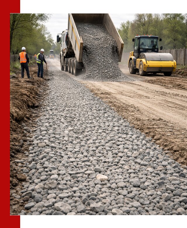 Доставка щебня для отсыпки дорог в чайковском высокого качества