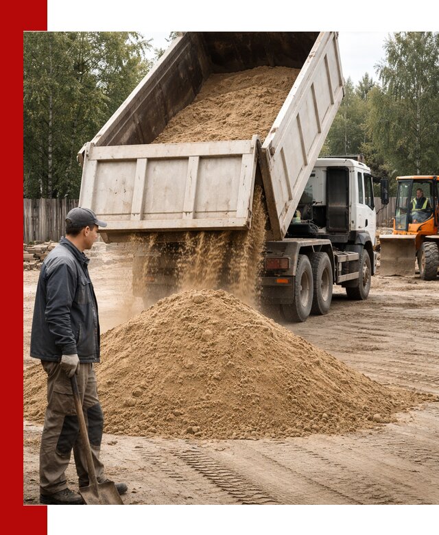 Доставка и продажа песка с разгрузкой в чайковском