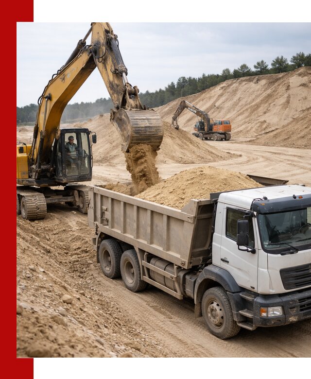 Доставка карьерного песка с самосвалами и разгрузкой в чайковском