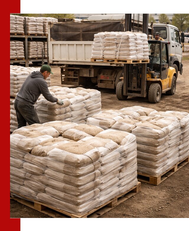 Карьерный песок в мешках с доставкой в чайковском