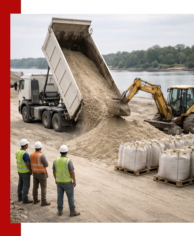 Доставка речного песка в чайковском самосвалами и погрузкой