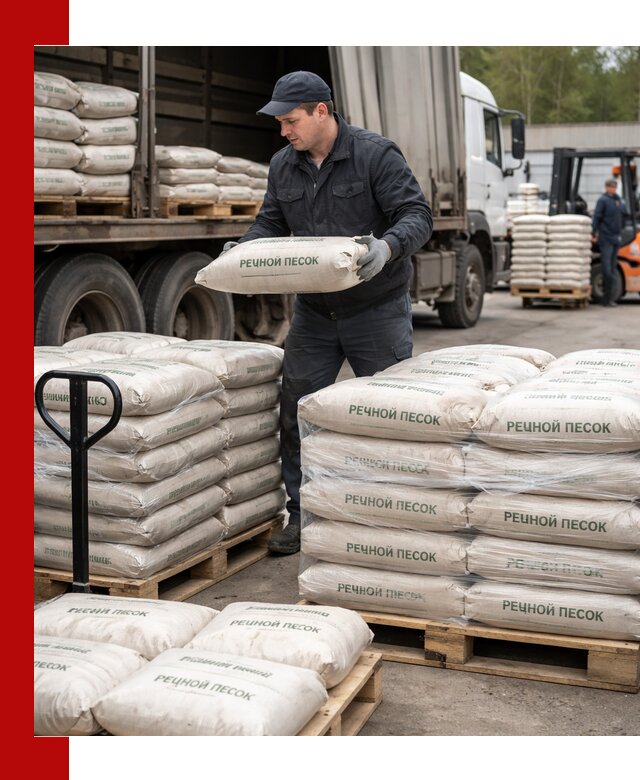 Речной песок в мешках с доставкой в чайковском
