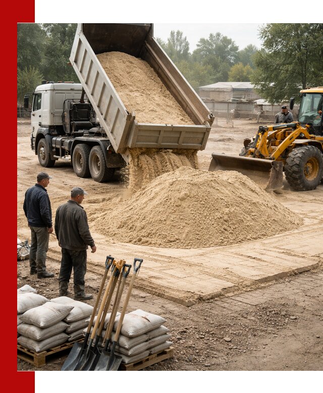 Доставка мытого песка в чайковском с самосвалами по выгодной цене