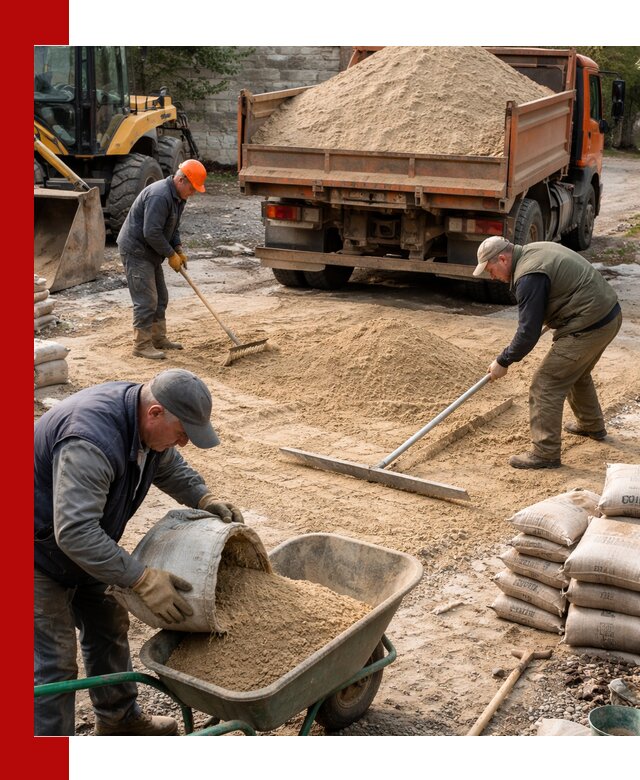 Поставка песка для стяжки в чайковском с быстрой доставкой