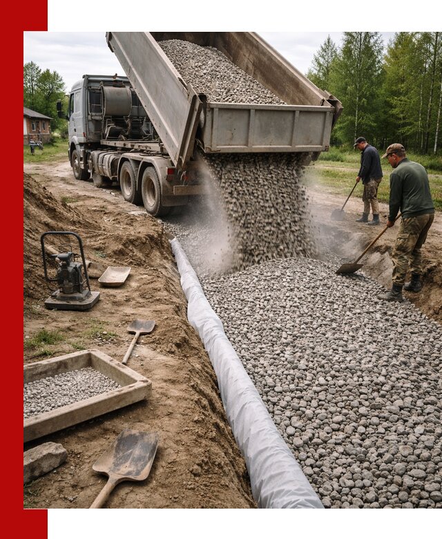 Гравий для дренажа с доставкой в чайковском качественный и недорогой