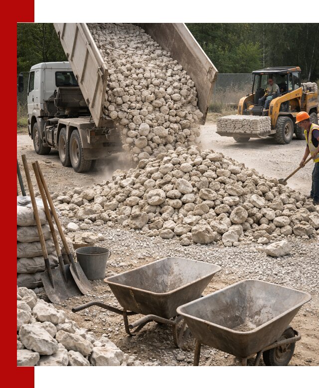 Доставка и продажа бутового известнякового камня в чайковском