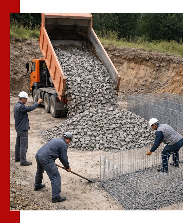 Камень для габионов с доставкой в чайковском быстро и надёжно