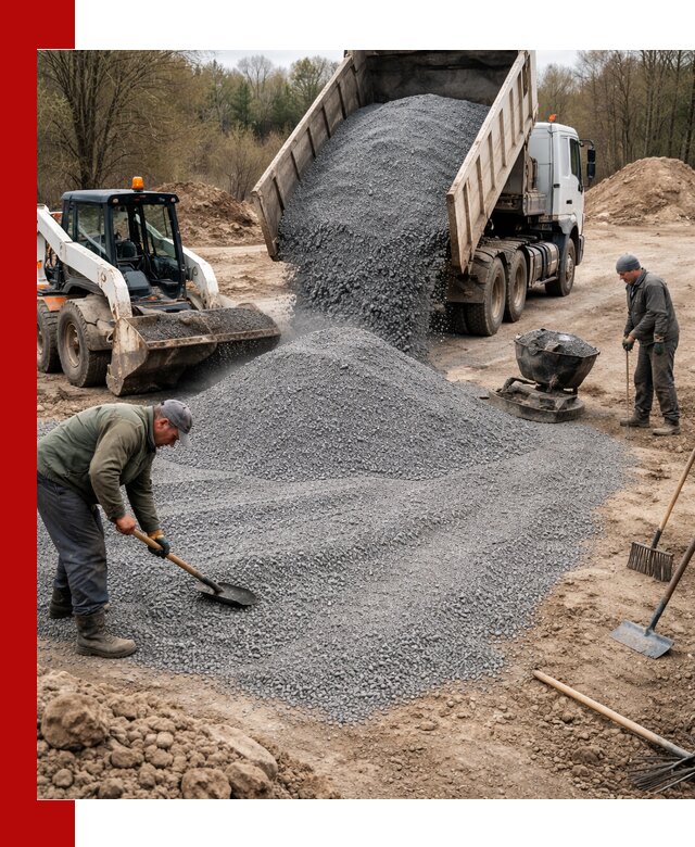 Отсев для подсыпки в чайковском — доставка и подсыпка на участок