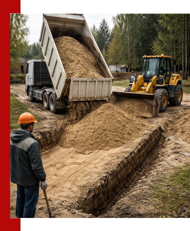 Доставка песчаного грунта в чайковском для строительных работ