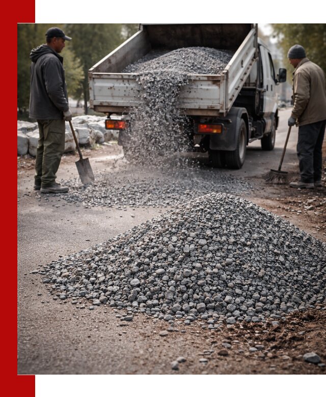 Гранитная крошка для посыпки дорог и тротуаров в чайковском