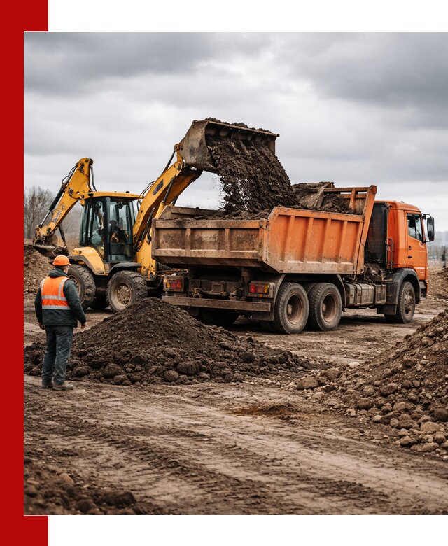 Вывоз грунта и строительного мусора в чайковском грузовыми самосвалами