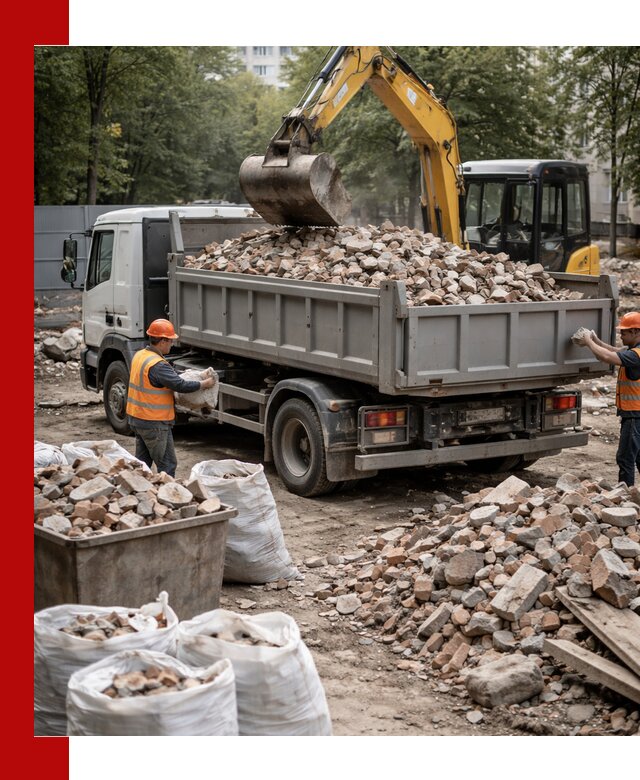 Вывоз строительного мусора в чайковском с самосвалами и контейнерами