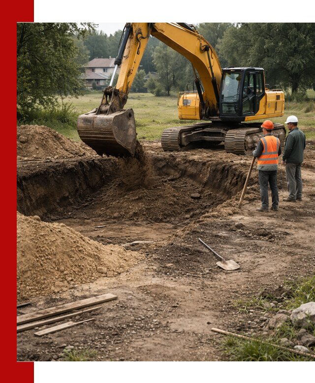 Рытье котлована под фундамент в чайковском (быстро и недорого)